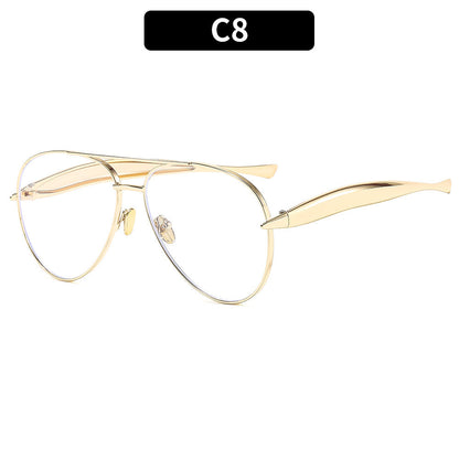 Trendy Oversized Metal Sunglasses Unisex Outdoor Driving Shades