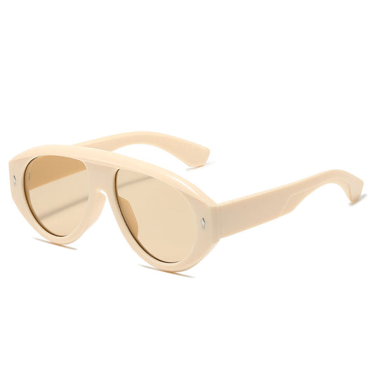Pilot Style Oversized Sunglasses with Rivets