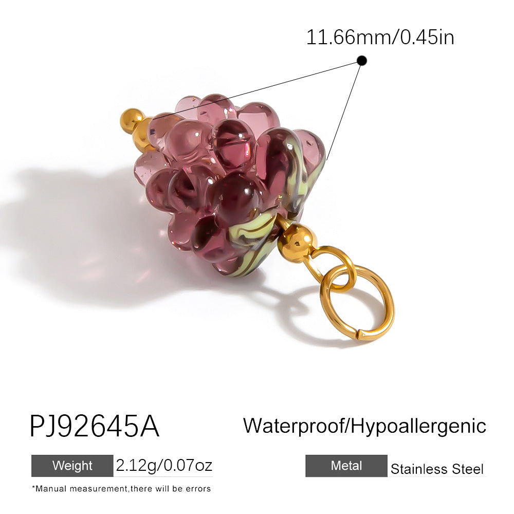 Colorful Oil-Drop Fish Heart Pendant Steel DIY Jewelry Accessories