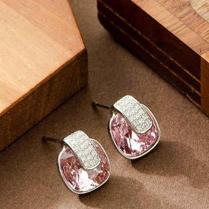 Elegant Geometric Crystal Zirconia Earrings For Women