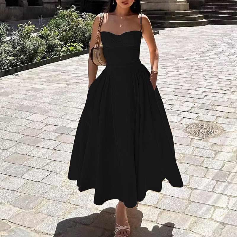 Elegant Vintage-Inspired A-Line Midi Dress