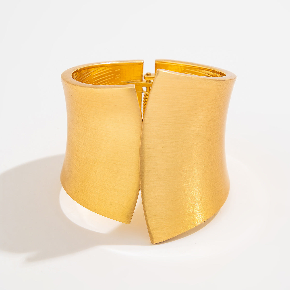Trendy Punk Style Matte Finish Wide Spring Clip Bracelet