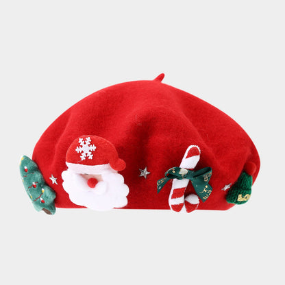 Winter Elegant Wool Blend Christmas Beanie Hat