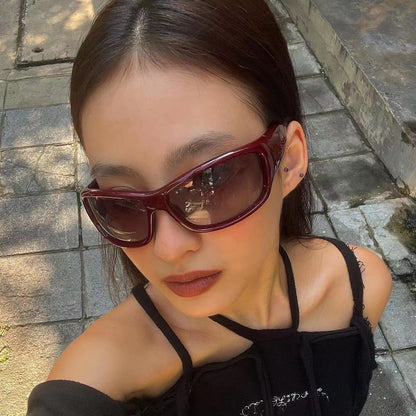 Y2K Stylish Oval Sunglasses Futuristic Fashion Shades