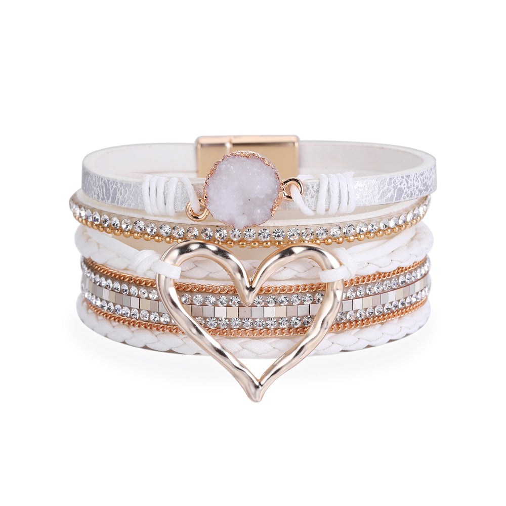 Rhinestone Bohemian Layered Love Bracelet