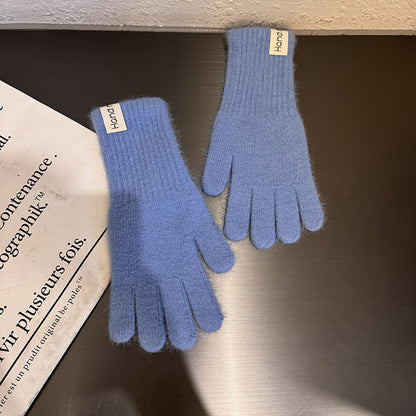 Winter Knit Warm Solid Color Gloves