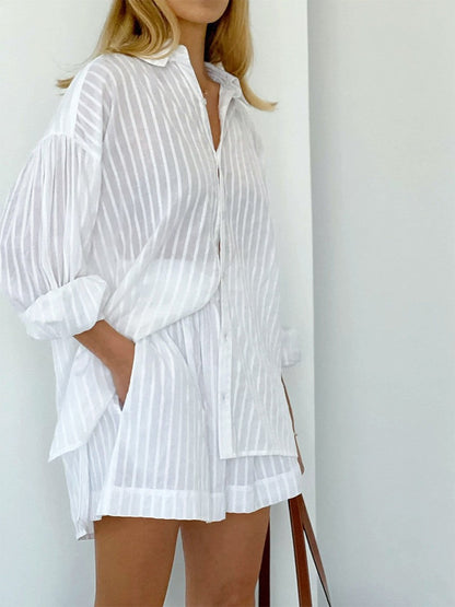 Floral Stripe Shirts & Shorts