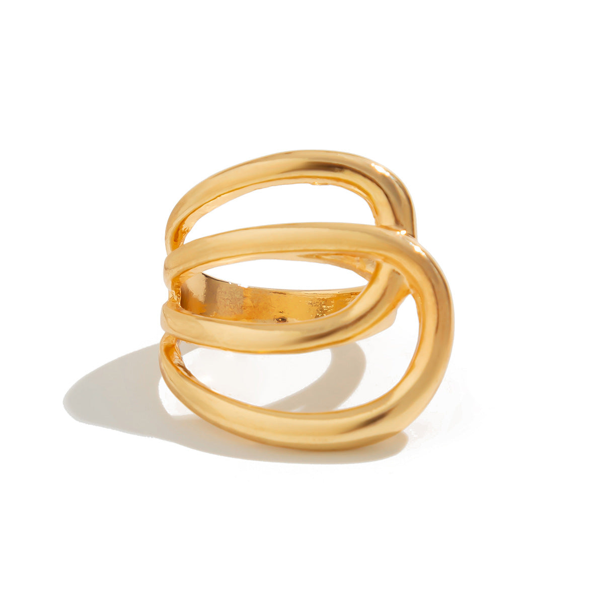 Stylish Geometric Oval Metal Bracelet - Fashionable Wide Cuff