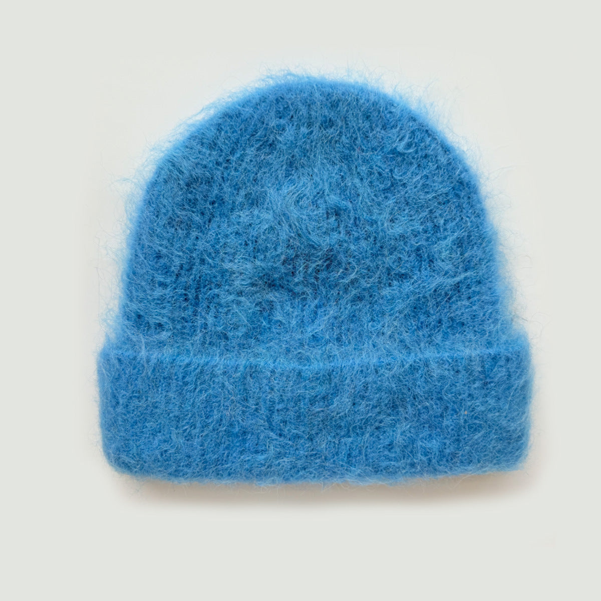 Solid Color Warm Alpaca Knit Beanie for Women