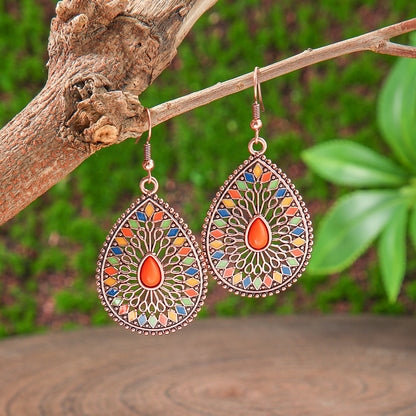 Bohemian Tassel Drop Earrings Colorful Ethnic Jewelry Set