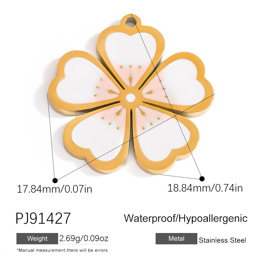 Butterfly Pendant Necklace Natural Stone Stainless Steel Jewelry