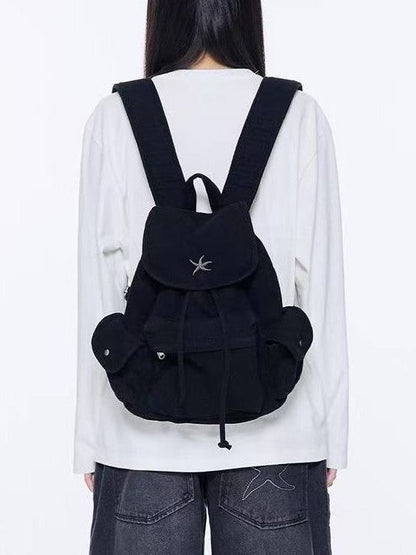 Denim Washed Multiple Pockets Portable Backpack