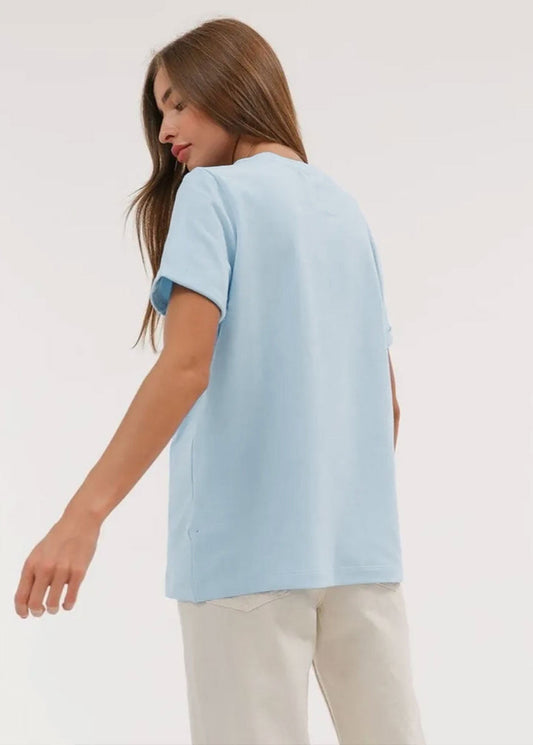 Crew Neck Cotton Tee Soft Breathable Fabric