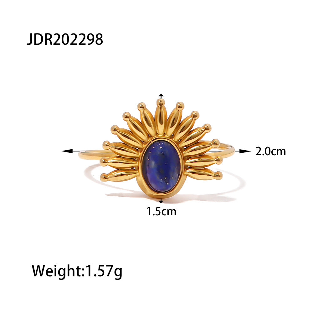 Vintage Titanium Gemstone Ring