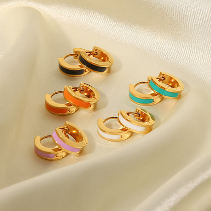 Colorful Simple Circle Hoop Earrings
