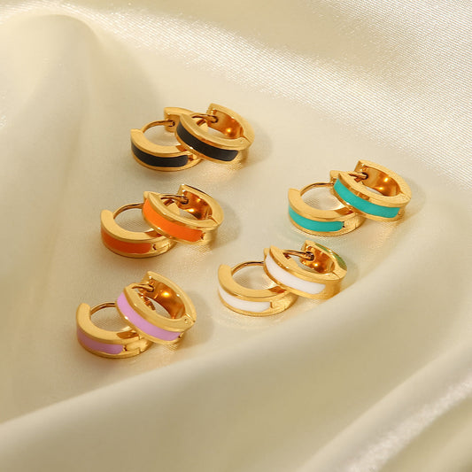 Colorful Simple Circle Hoop Earrings