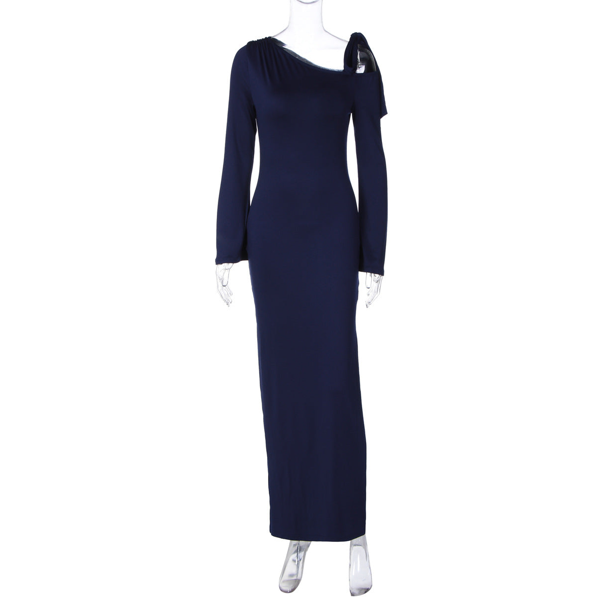 Shoulder-Baring Elegant Maxi Dress Trendy Casual Polyester Blend