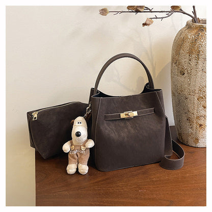 Elegant Vintage Bucket Bag Set for Work and Commuting