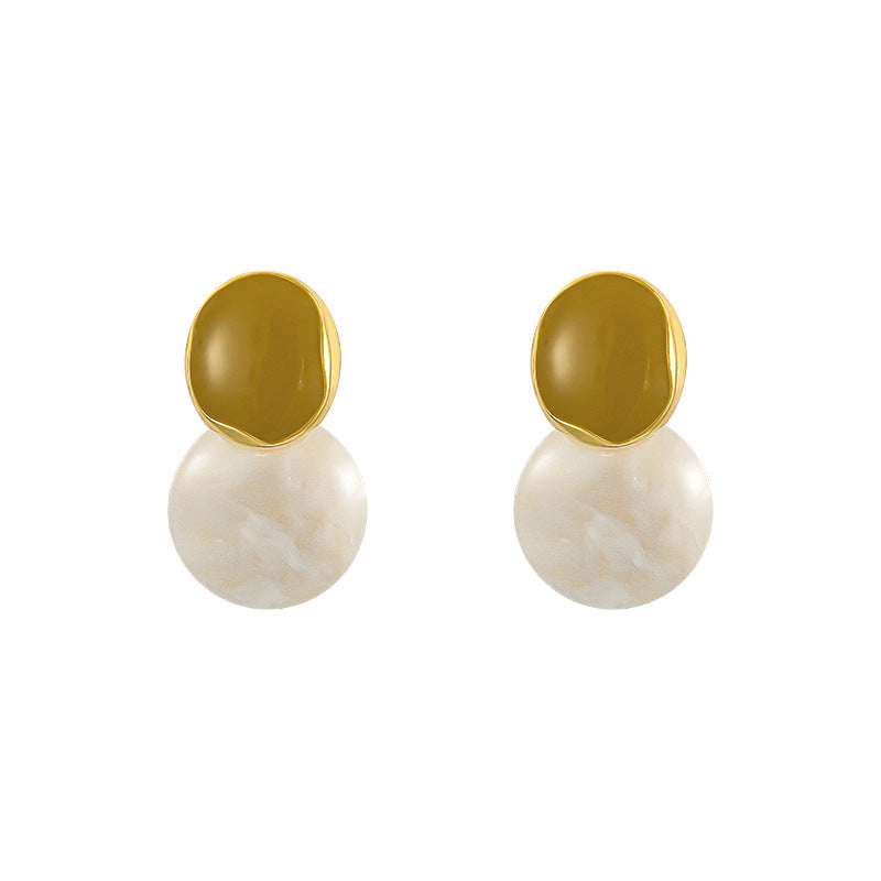 Elegant Khaki Simple Acrylic Earrings