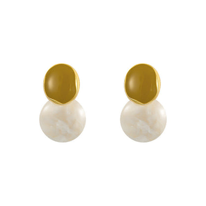 Elegant Khaki Simple Acrylic Earrings