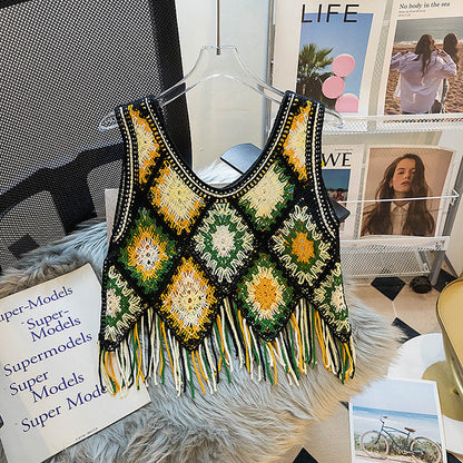 Crosa - Bohemian Crochet Lace Camisole in Vibrant Hues