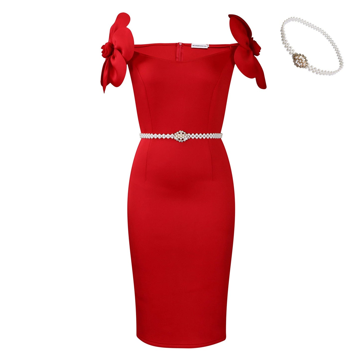 Elegant Party Bodycon Dress With 3D Floral Design