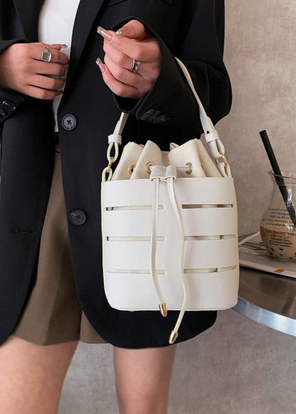 Structured Bucket Bag with Canvas Pouch