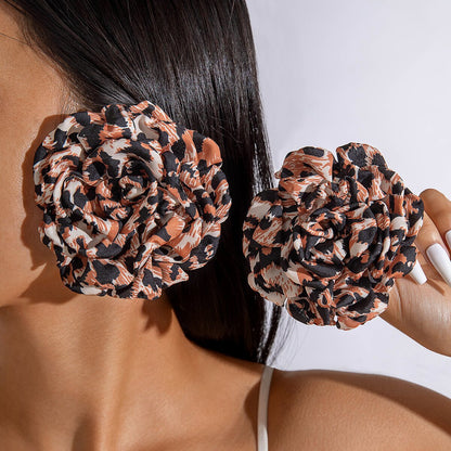 Geometric Leopard Print Resin Drop Earrings For Women