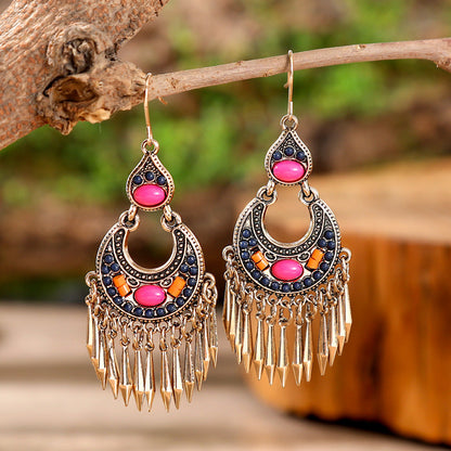 Fashion Tassel Bead Earrings for Women Stylish Vintage Jewelry
