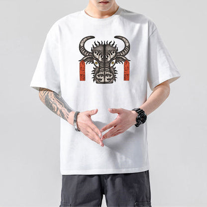 Tibetan Culture T-Shirt, Tibetan Totem, Eight Auspicious Characters, Six True Words, Short Sleeved Tibetan Clothing, Yak Clothing