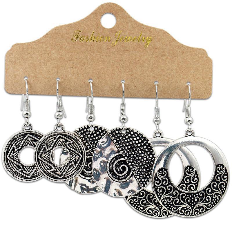 Bohemian Geometric Tassel Hoop Earrings