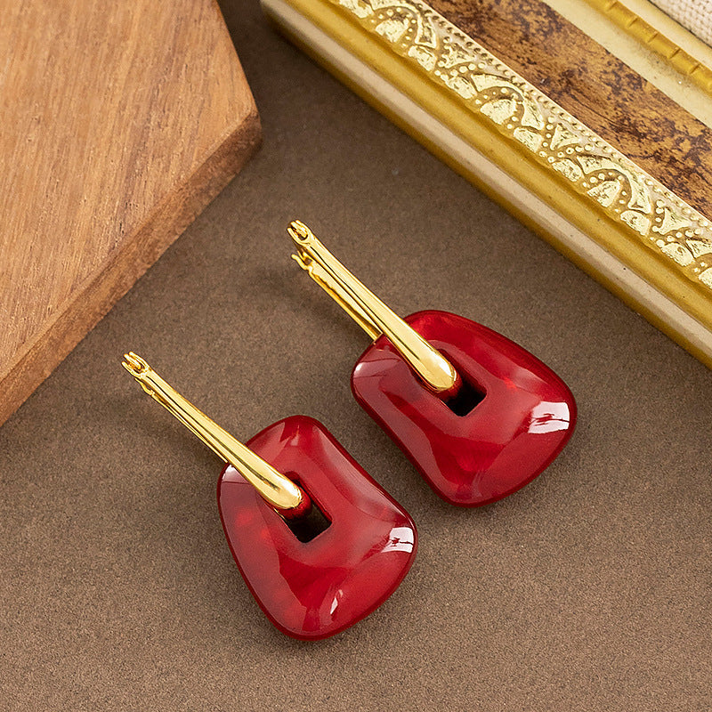 Elegant Geometric Wax-Resin Earrings For Women
