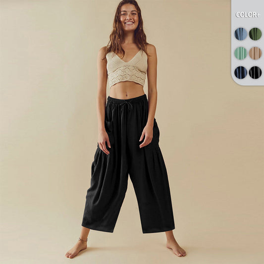 New Wide Leg Pants, Women'S Loose Fitting Sports Yoga Pants, Casual Pants, Home Pants, Artificial Cotton Pants