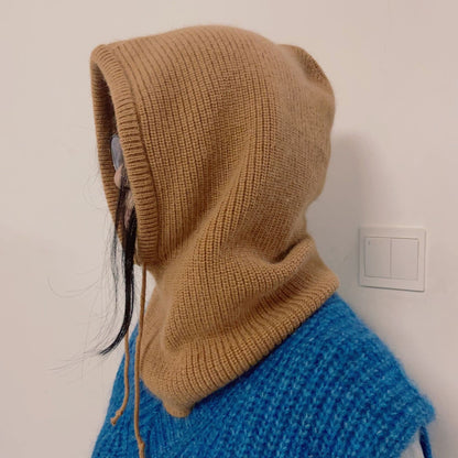 Solid Color Simple Sweet Plushed Hat Scarve
