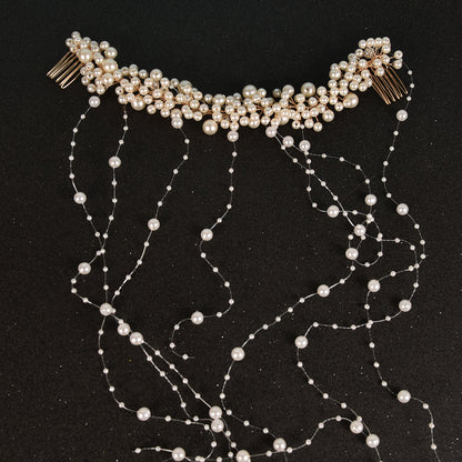Handmade Pearl Tassel Hair Comb Wedding Accessories
