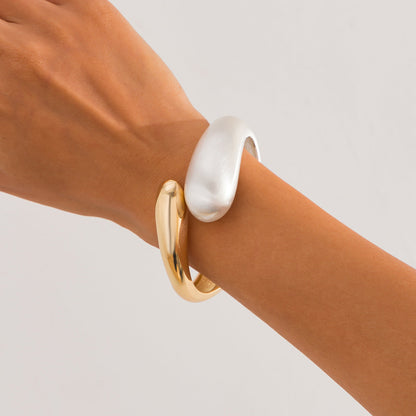 Trendy Ins Style Metal Droplet Cuff Bracelet for Women
