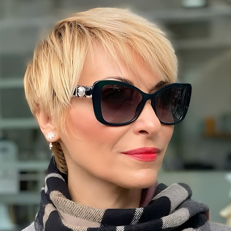 Elegant Butterfly Sunglasses with Pearl Accents UV400 Protection