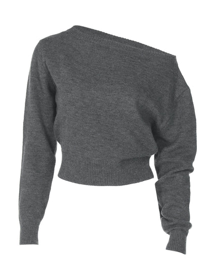 Chic Crop Top with Asymmetrical Neckline Trendy Streetwear