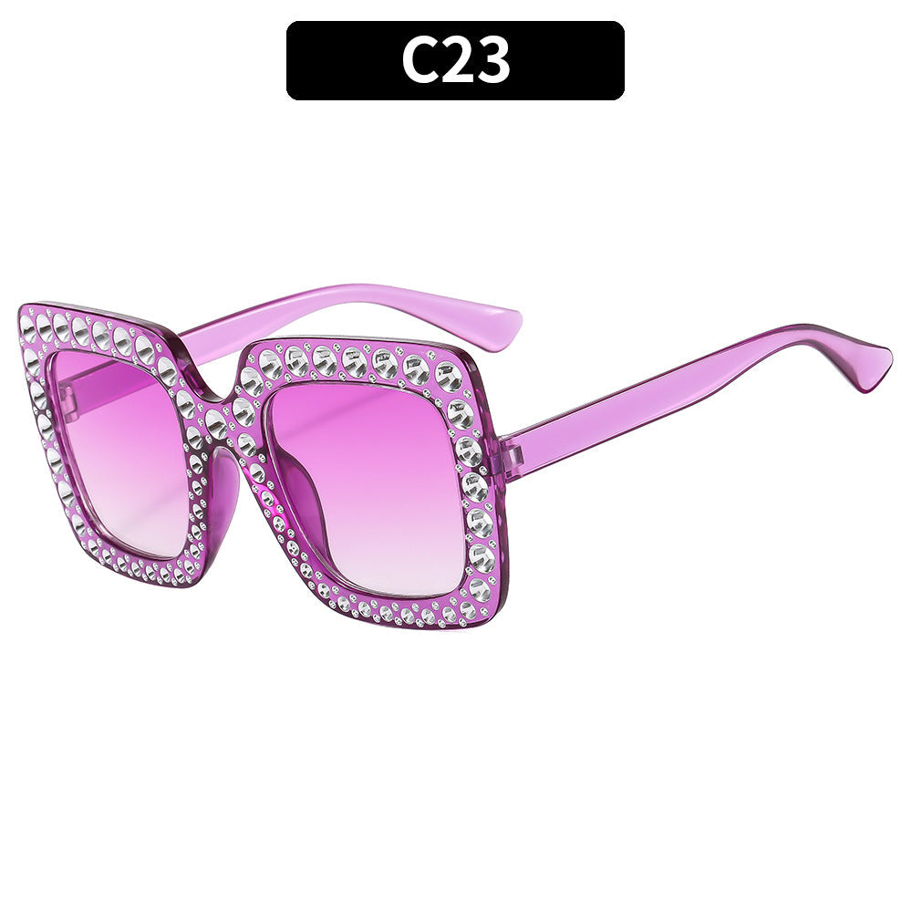 Colorful Disco Party Diamond Frame Sunglasses Retro Style