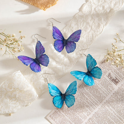 Colorful Butterfly Earrings Floral Design Acrylic Sweet Style