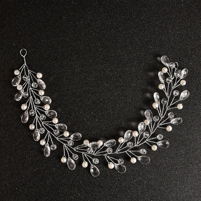 Handmade Pearl And Rhinestone Hairband Wedding Accessories