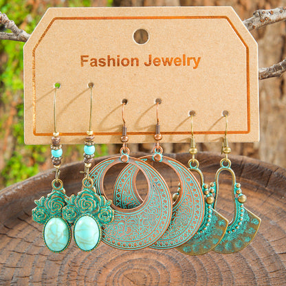 Bohemian Vintage Leaf Earrings Set Stylish Accessories