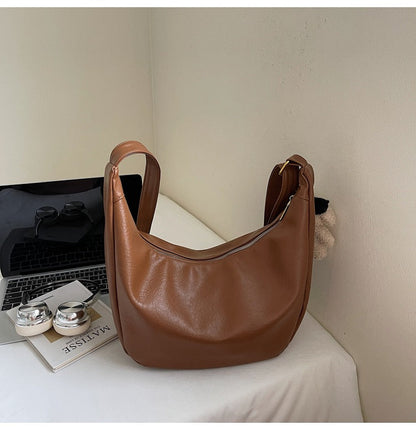Large Capacity Women's Tote Bag Stylish Soft PU Handbag
