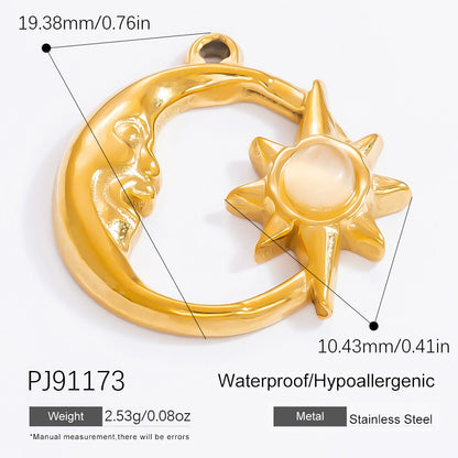 Heart-Shaped Stainless Steel 18K Gold Necklace Pendant DIY Jewelry
