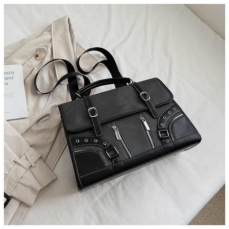 British Style Backpack Chic PU Shoulder Tote Bag
