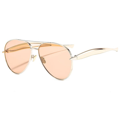 Trendy Oversized Metal Sunglasses Unisex Outdoor Driving Shades