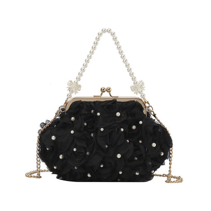 Floral Pearl Shoulder Bag Chic Crossbody Bag