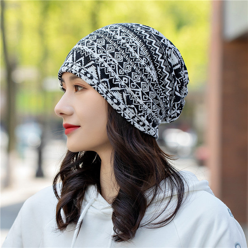 Pullover Hat Ethnic Style Bag Head Hat Pile Hat Dual-Purpose Bib