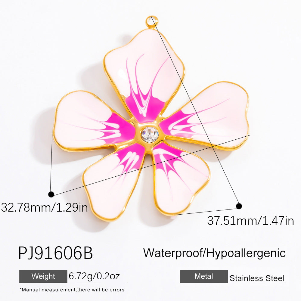 DIY Gradient Butterfly Flower Stainless Steel Pendants