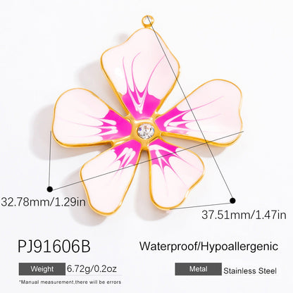 DIY Gradient Butterfly Flower Stainless Steel Pendants
